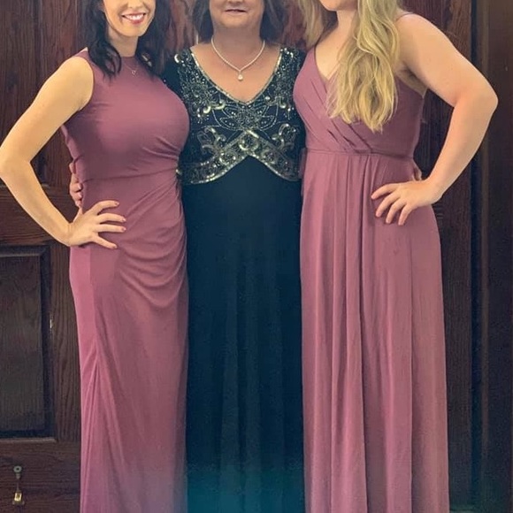 David’s bridal double strap long georgette dress - Picture 3 of 4